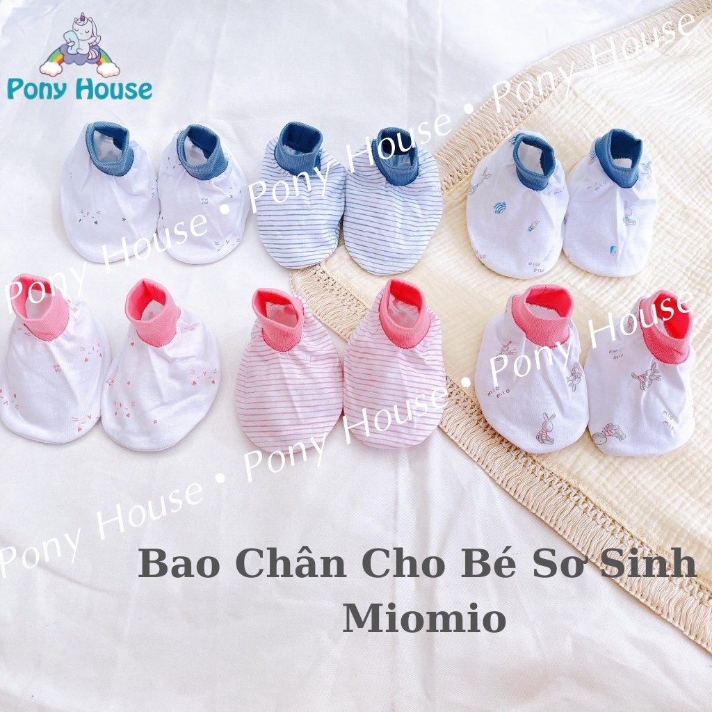 Bao Chân Sơ Sinh Miomio - Phụ Kiện Bao Chân Cho Bé Trai, Bé Gái Sơ Sinh CHất Cotton Mềm, Mịn (1 Đôi)