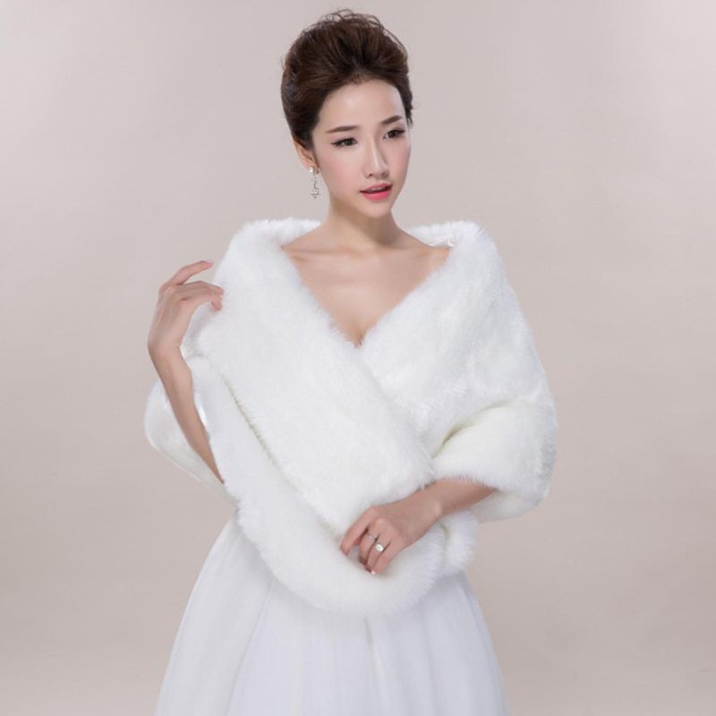 Khăn Choàng Lông Trắng Lộ Xương Quai Xanh Quyến Rũ Ấm Áp Mùa Đông Cho Nữ