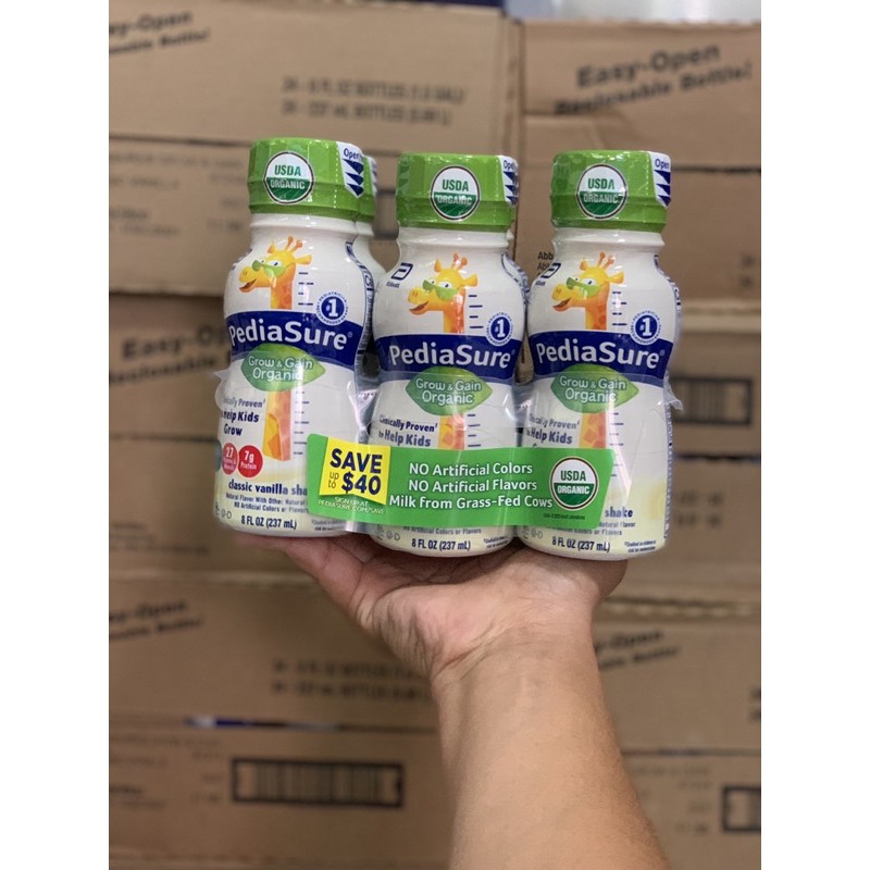 Thùng 24 chai sữa Pediasure Grow & Gain Organic 237ml