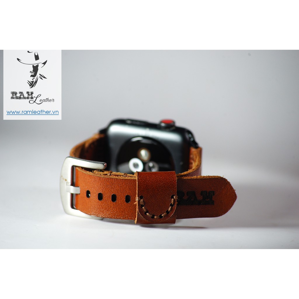 Dây đồng hồ Apple Watch , Iwatch , Iphone Watch Da Bò Phong Cách Phi Công RAM Leather Pilot Vachetta  Bền Đẹp