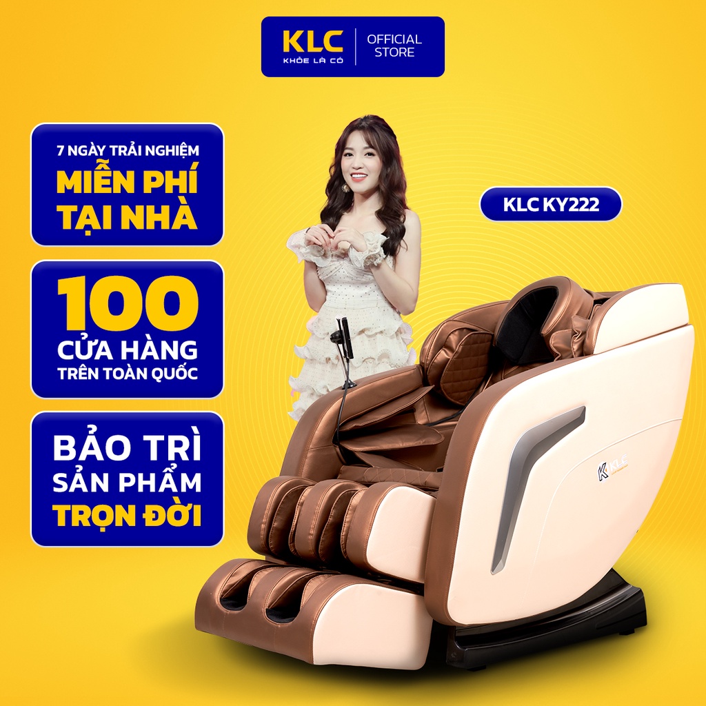 Ghế massage toàn thân KLC KY222 Công nghệ Nhật Bản chính hãng, con lăn 2D kết hợp loa bluetooth, hệ thống 28 túi khí
