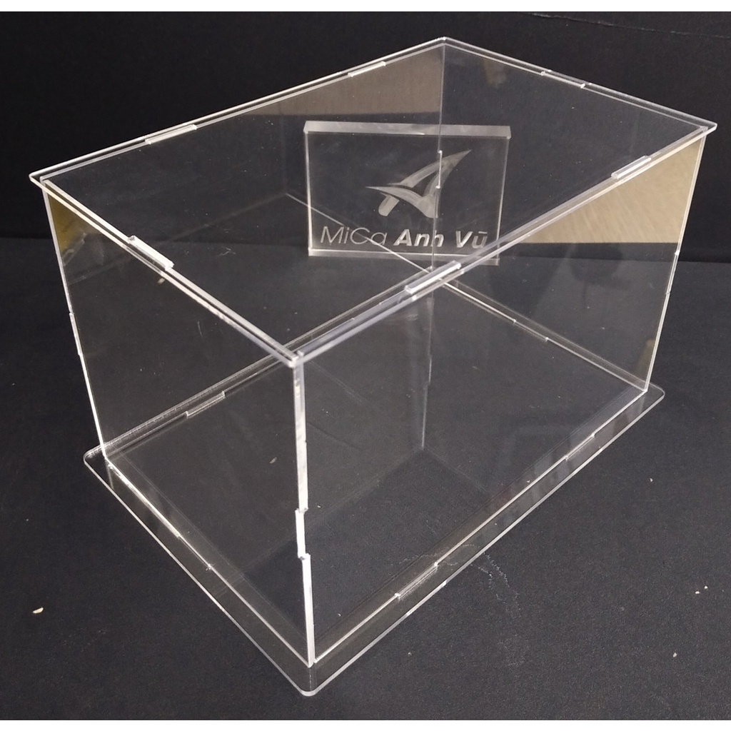 Hộp trưng bày dạnh lắp ghép chống bụi 20x13x13cm mica trong đế nhiều màu