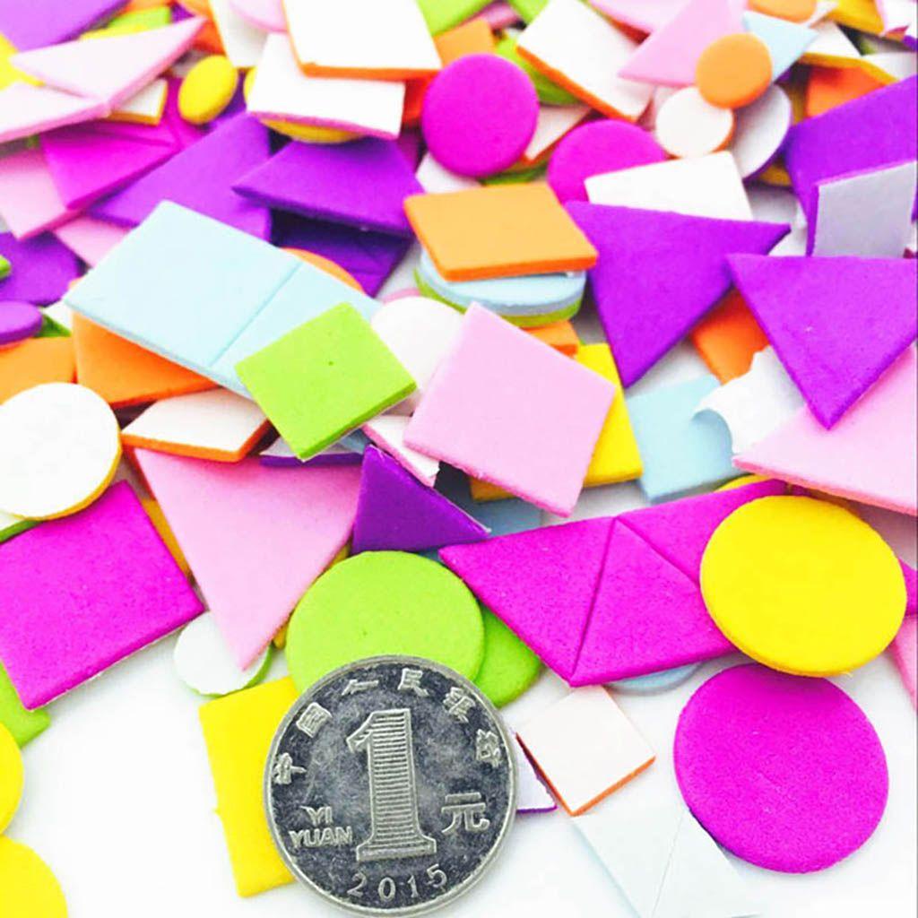 YIYU Miếng Dán Xốp Hình Học Nhiều Màu Tự Dính Trang Trí Sổ Tay Giáo Dục Cho Bé DIY