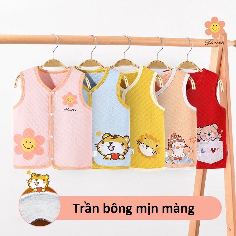 ÁO GILE CHO BÉ - trần bông cao cấp - họa tiết đáng yêu