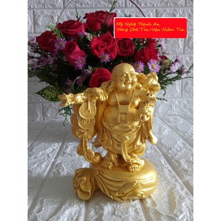 Tượng đá phật di lặc đứng bao tiền DLV20