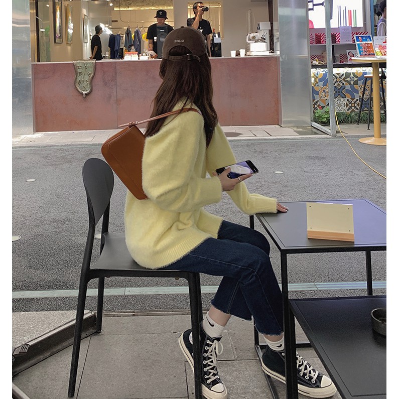 Áo Khoác Cardigan Dệt Kim Tay Dài Dáng Rộng Phong Cách Hàn Quốc | BigBuy360 - bigbuy360.vn