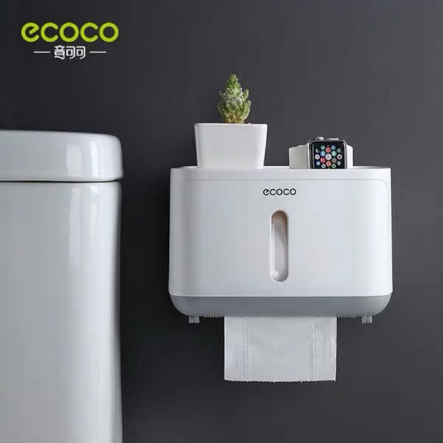 Hộp đựng giấy vệ sinh ecoco dính cường lực siêu chắc