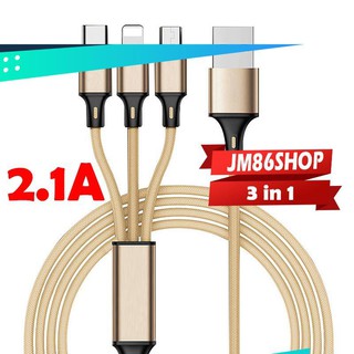 Cáp sạc điện thoại đa năng Lightning - Mirco - Type C dây dù siêu bền dây sạc nhanh dây dữ liệu