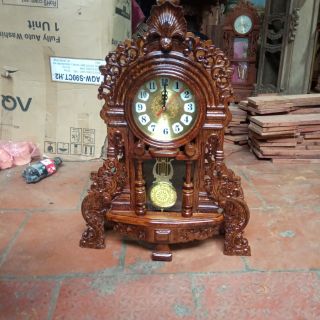 đồng hồ quả lắc gỗ mun