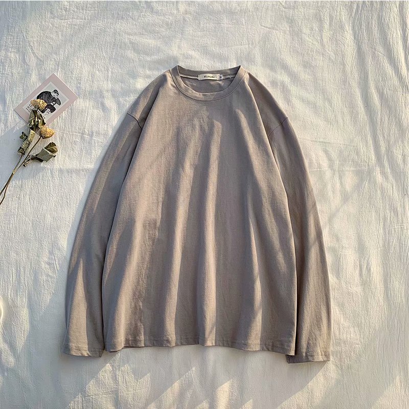 Áo Thun Trơn Tay Dài Cổ Tròn Phong Cách Hàn Quốc Có 7 Màu Cho Nam Và Nữ | BigBuy360 - bigbuy360.vn