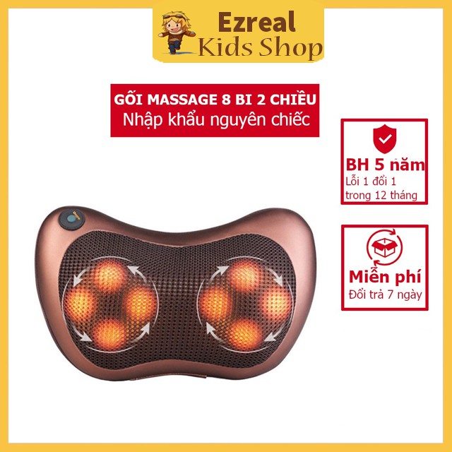 Gối Massage Hồng Ngoại 8 Bi 2 Chiều Cao Cấp - Gối Massage Hồng Ngoại Đa Năng