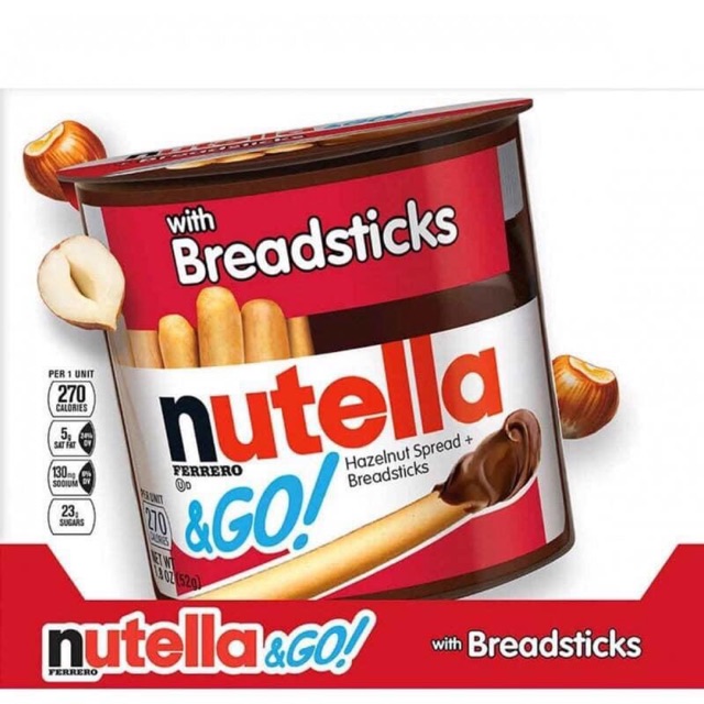 BÁNH QUE CHẤM CHOCOLATE / Nutella & Go Packs with Breadsticks