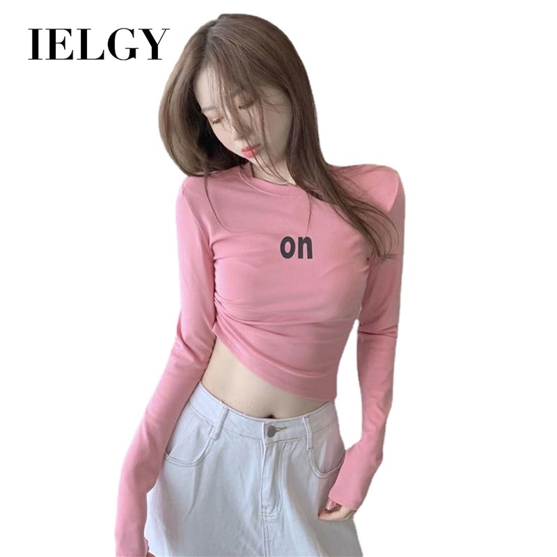 Áo IELGY tay dài in họa tiết chữ trẻ trung cho nữ