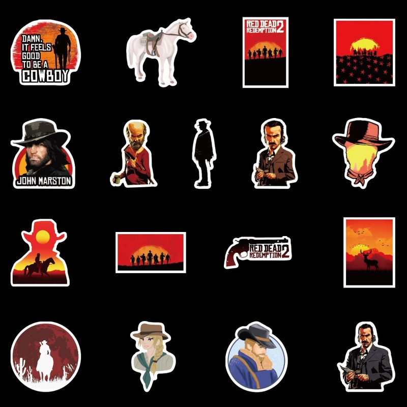 Bộ 50 Hình Dán red dead: redemption Chống Thấm Nước