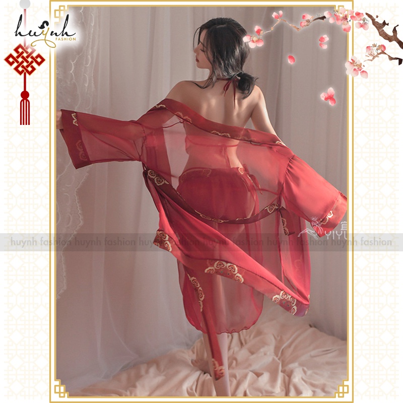 Áo Choàng Kèm Yếm Xuyên Thấu Hóa Trang Cổ Trang Trung Hoa Cao Cấp Sexy Chinese Hanfu Cosplay - CO21