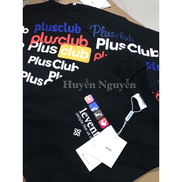 Áo Thun Tee Levents Plus Club Chữ Có Kim Tuyến Xanh Tag Mới Tặng kèm Giấy thơm .