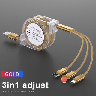 Dây cáp sạc nhanh chia 3 cổng USB Type C + Lightning + Micro USB