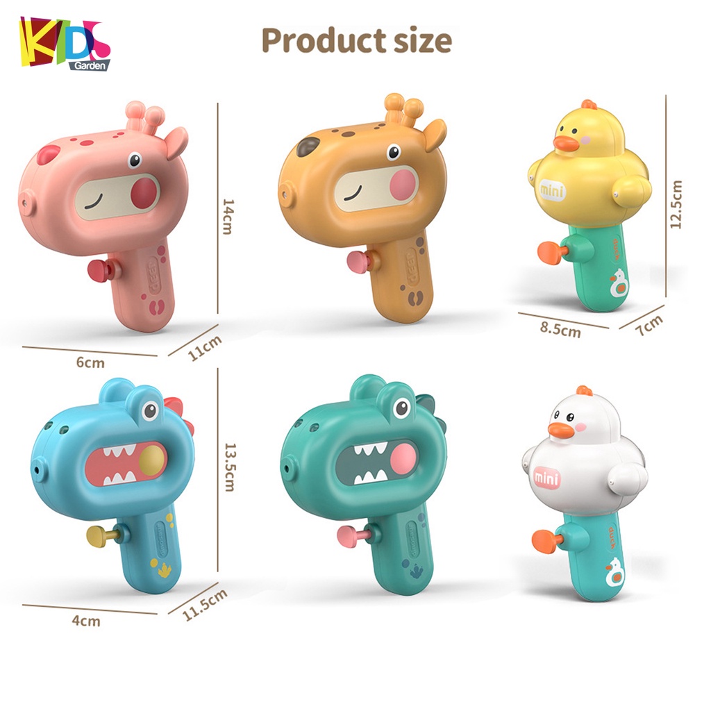 Súng nước đồ chơi cho bé hình động vật khủng long nhiều màu sắc DCVD10 KIDS GARDEN