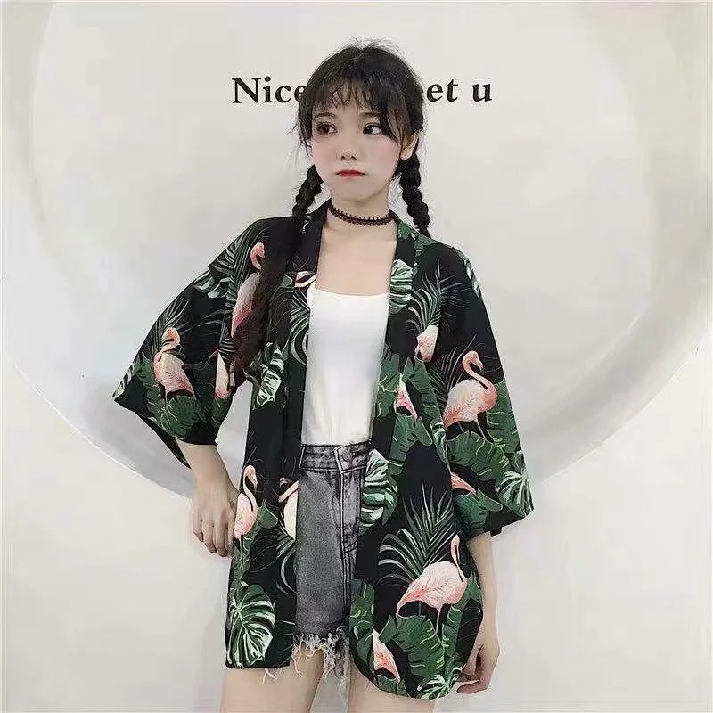 Áo sơ mi tay ngắn phong cách kimono Hàn Quốc thời trang mùa hè trẻ trung cho nữ