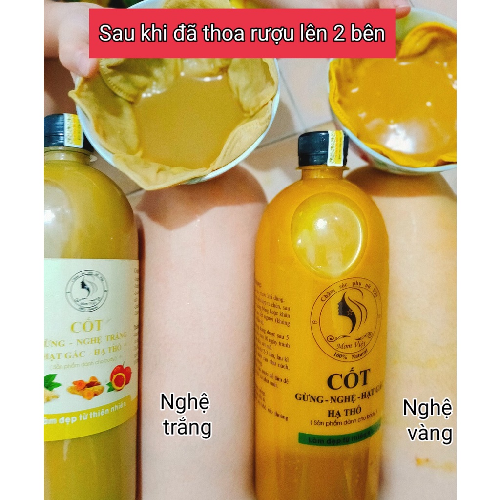 [ 500ML ] GỪNG NGHỆ HẠT GẤC HẠ THỔ [ KHÔNG VÀNG QUẦN ÁO ] MOM VIỆT THOA BODY BỤNG GIẢM EO THÂM RẠN KHỬ MÙI MẸ SAU SINH