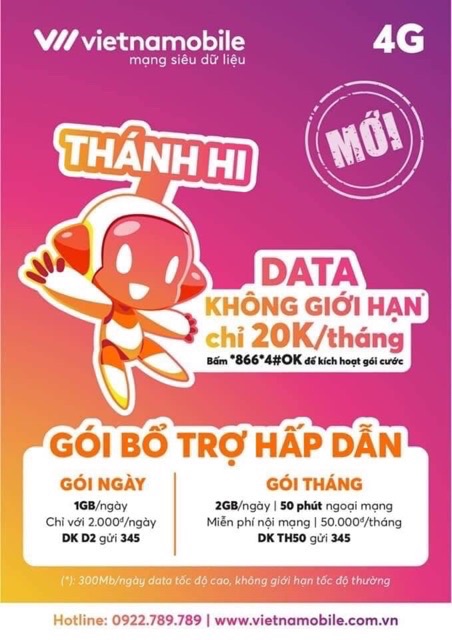 Sim THÁNH HI 4G mới - Miễn phí data 1 tháng