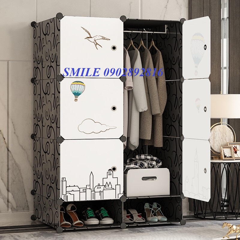 [SỈ SLL]Tủ Nhựa Lắp Ghép 6 ô Lớn và 2 ô Nhỏ Để Quần Áo Và Đồ Cá Nhân (Chọn hình theo phân loại)