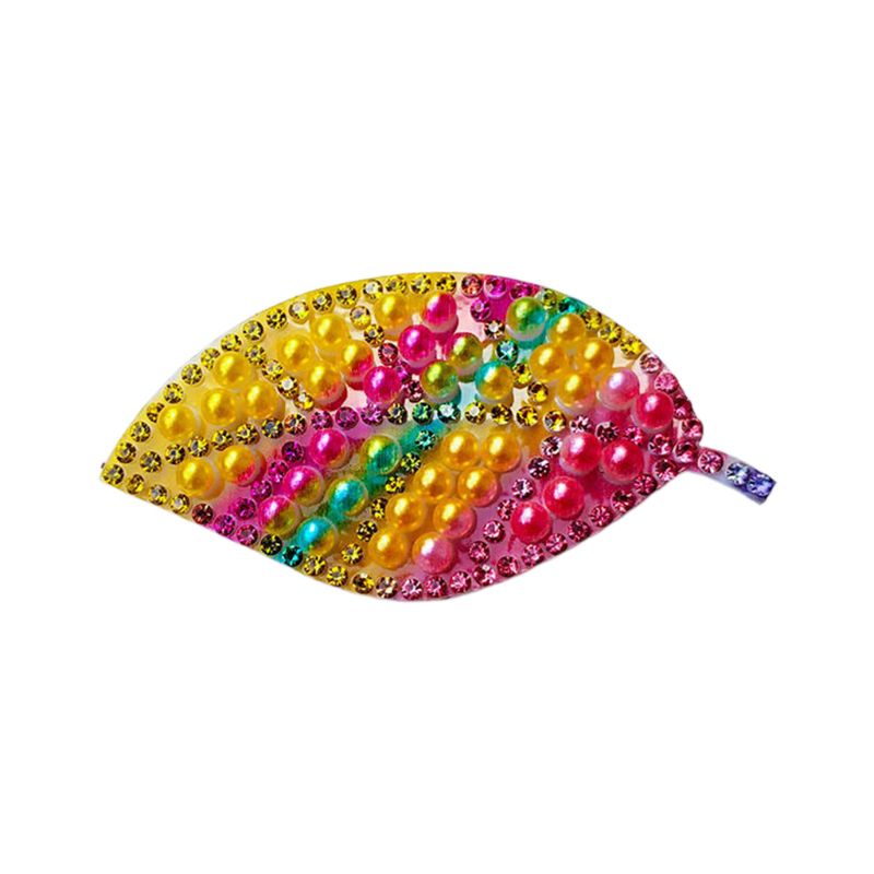 Kẹp Tóc Đính Đá Và Ngọc Trai Giả Màu Cầu Vồng Phong Cách Bohemian Cho Nữ