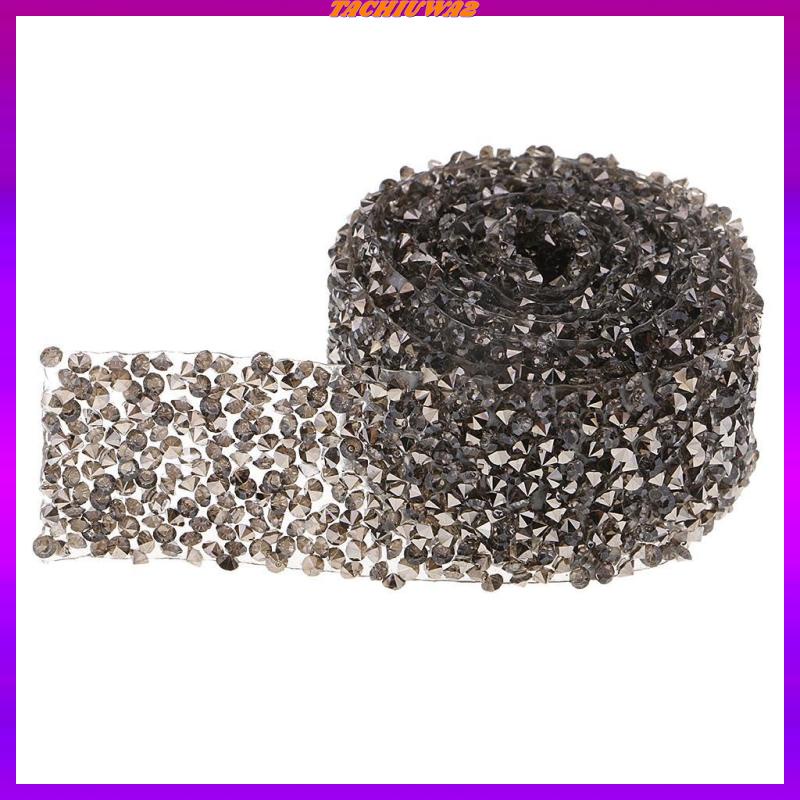 [Tachiuwa2] 1 Yard Miếng Dán Ủi Lên Quần Áo Bằng Ruy Băng Đính Pha Lê Sáng Bóng