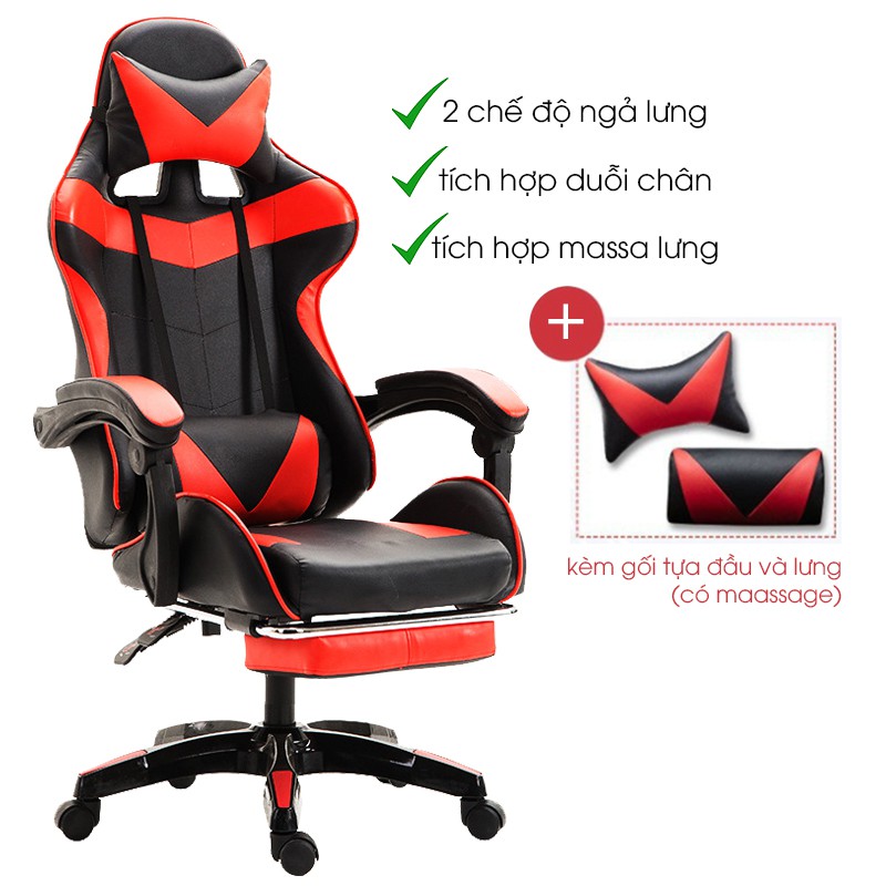 Ghế Gaming ngồi chơi game Streamer bàn năng cấp massage có để chân