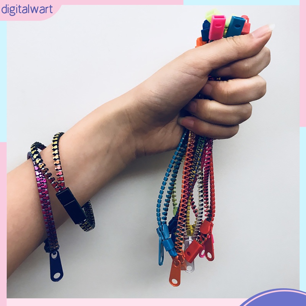 Vòng đeo tay kiểu dây kéo nhiều màu thời trang nam nữ