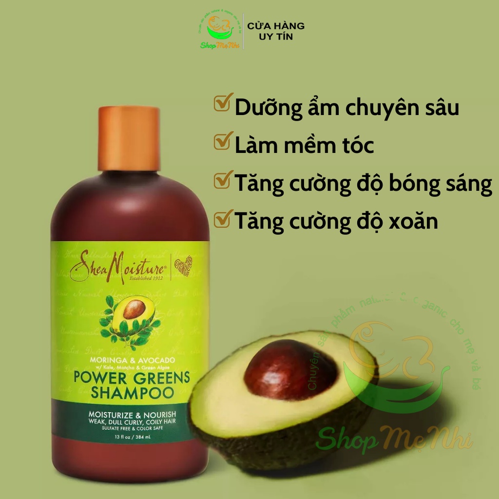 Dầu gội xả SheaMoisture Moringa &amp; Avocado Power Greens Shampoo / Conditioner Shea Moisture.