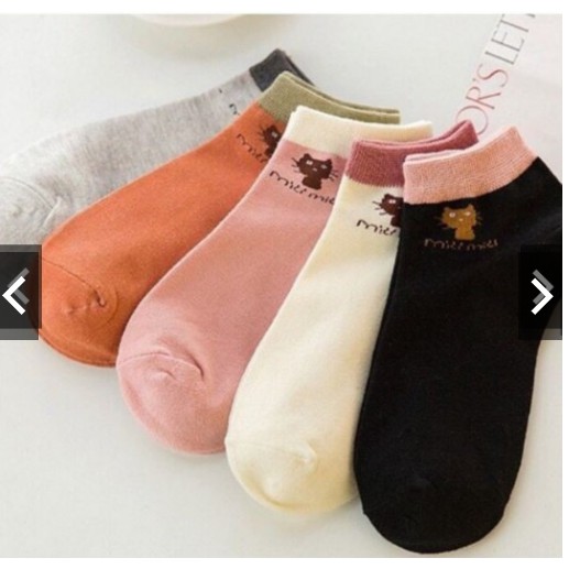 Combo 5 đôi tất mèo CỔ NGẮN