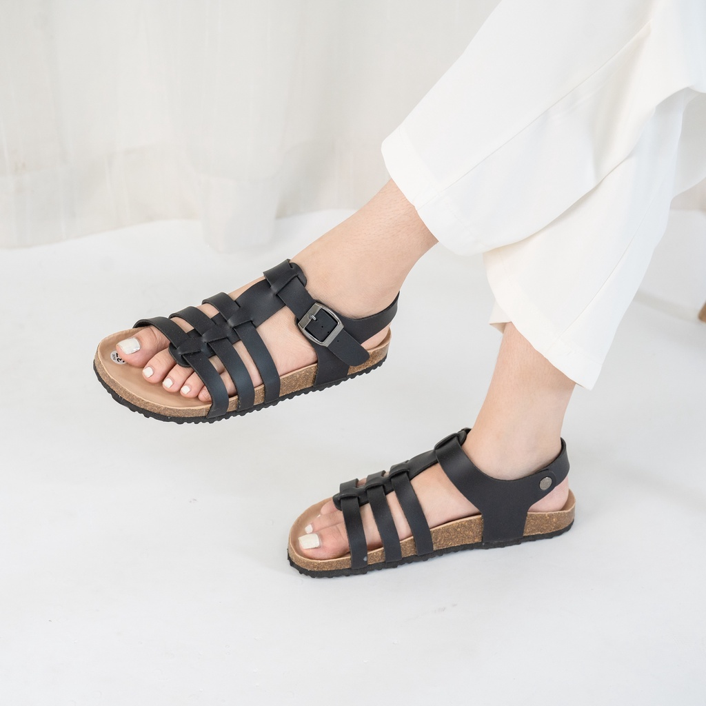 PUK12 - Sandal Đế Trấu BIOLINE Official Quai Da Pu Chiến Binh Lót Pu Kem Chống Nước