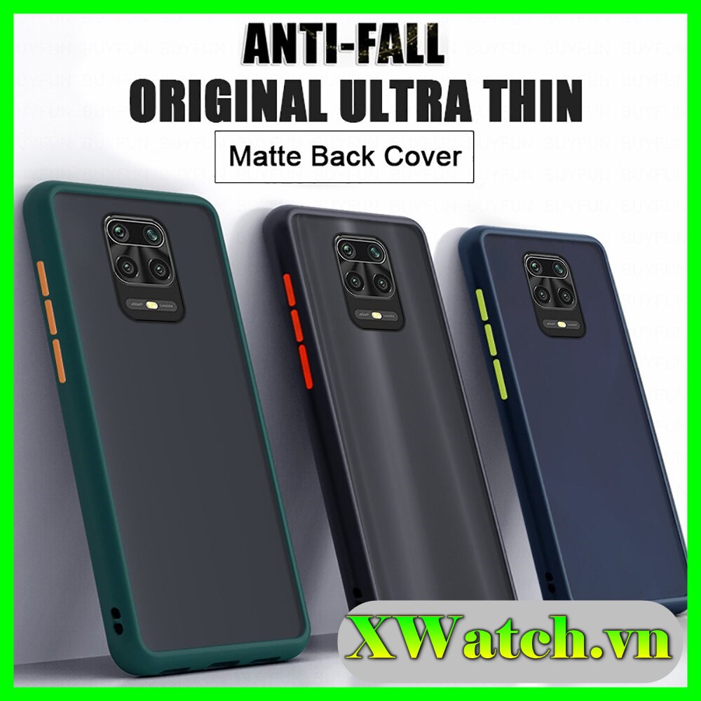 Ốp lưng Xiaomi note 9s / note 9 pro 5g cao su non trong nhám viền màu
