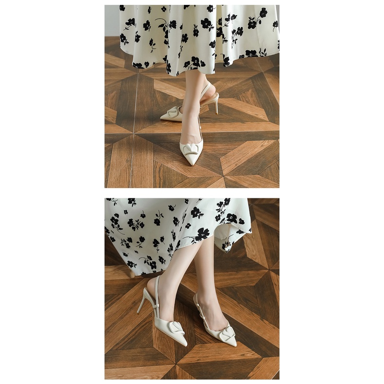 GIày cao gót hở gót xỏ quai mặt trái tim siêu xinh POCI 002