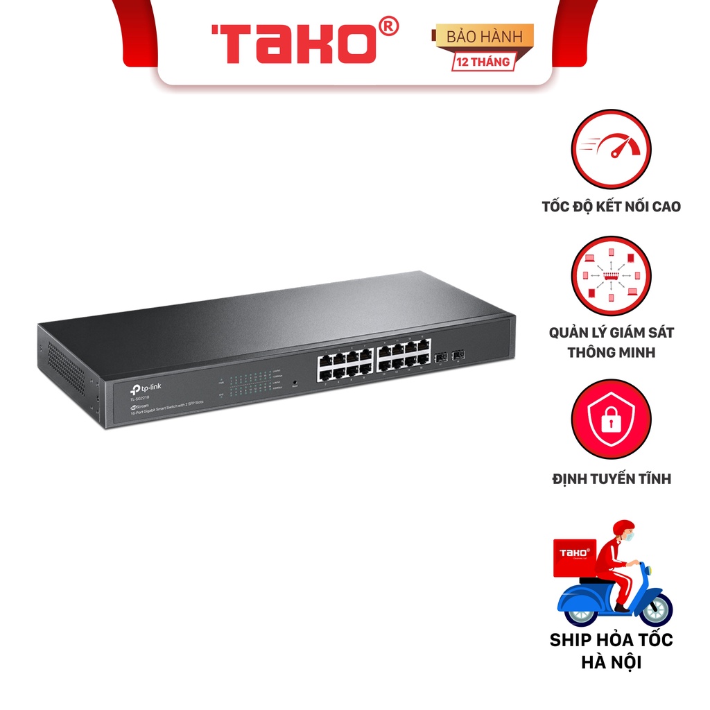 Bộ Chia Mạng Tplink Switch 16 Cổng Gigabit TL-SG2218, 2 khe cắm SFP – Bảo Hành Chính Hãng 36 Tháng