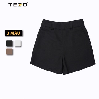  Quần short vải nữ thiết kế lật gấu TEZO thời trang năng động 2204QSVT01