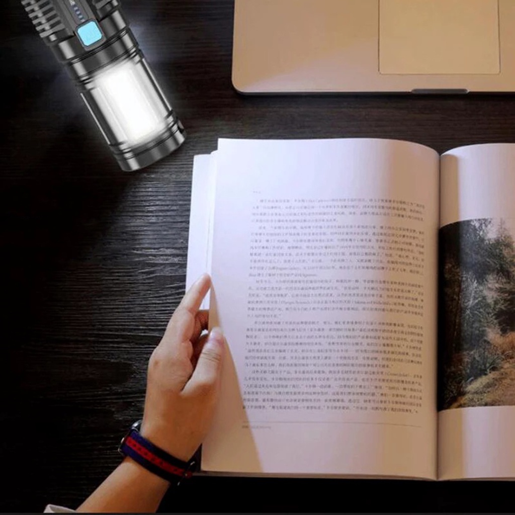 [P3] Đèn Pin Cầm Tay Chiếu Xa Siêu Sáng 4 Bóng 4 Chế Độ Sạc USB, Đèn Pin Led Siêu Sáng Cầm Tay Chắc Chắn 4 Chế Độ Sáng