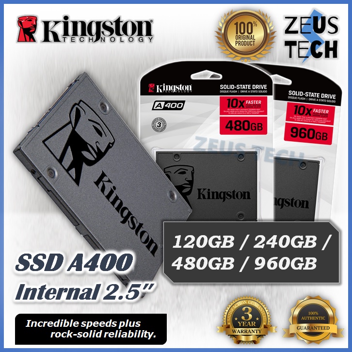 ⚡kingston Ssd A400 Bộ Nhớ Tốc Độ Cao Cho Máy Tính Xách Tay Sata3 120g/240g