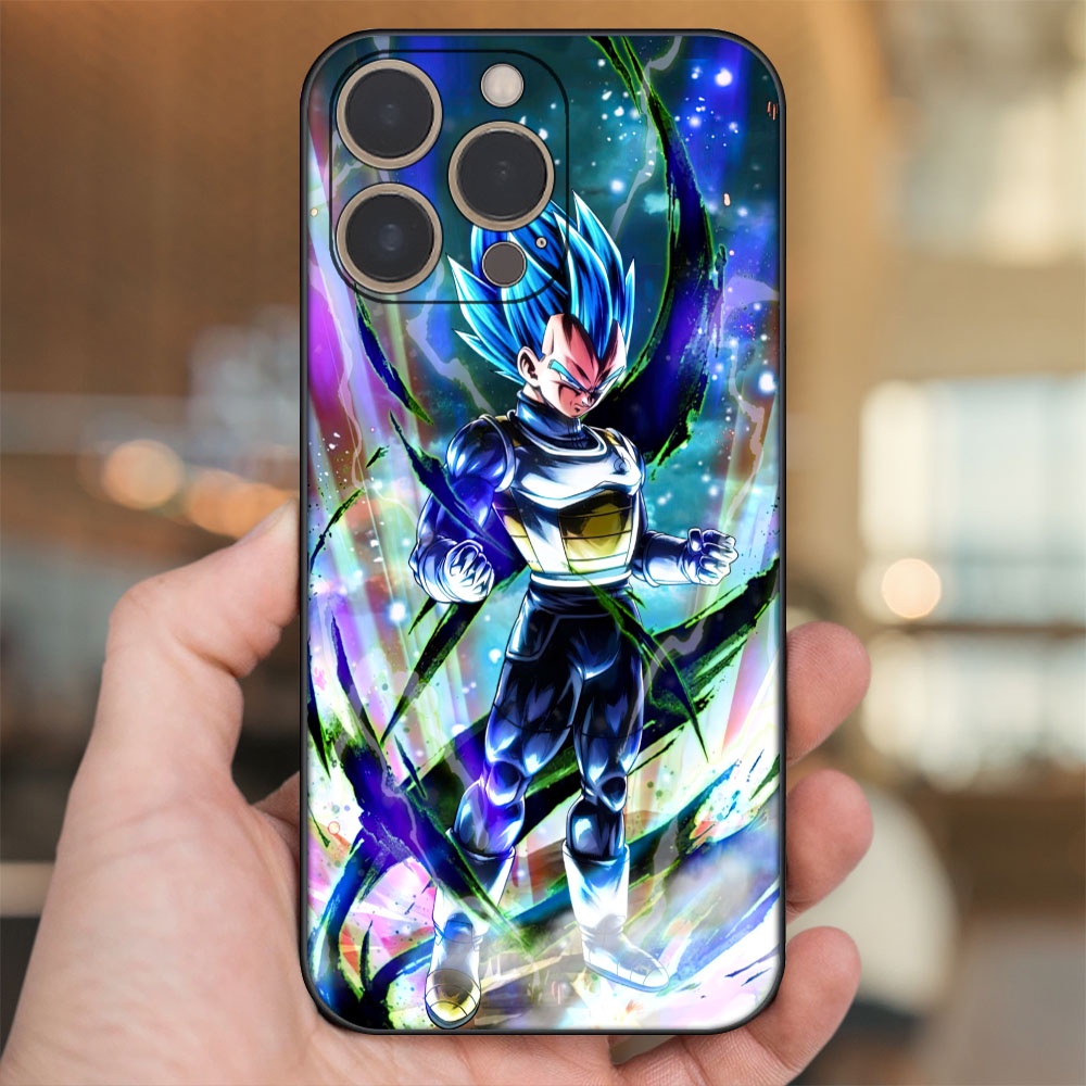 Ốp lưng iPhone 14 Pro dẻo đen cạnh vuông in hình Vegeta Dragon Ball