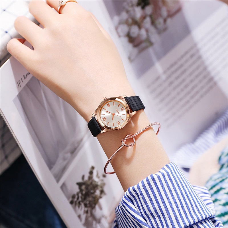 Đồng Hồ Đeo Tay Dây Da Thời Trang Cho Nữ