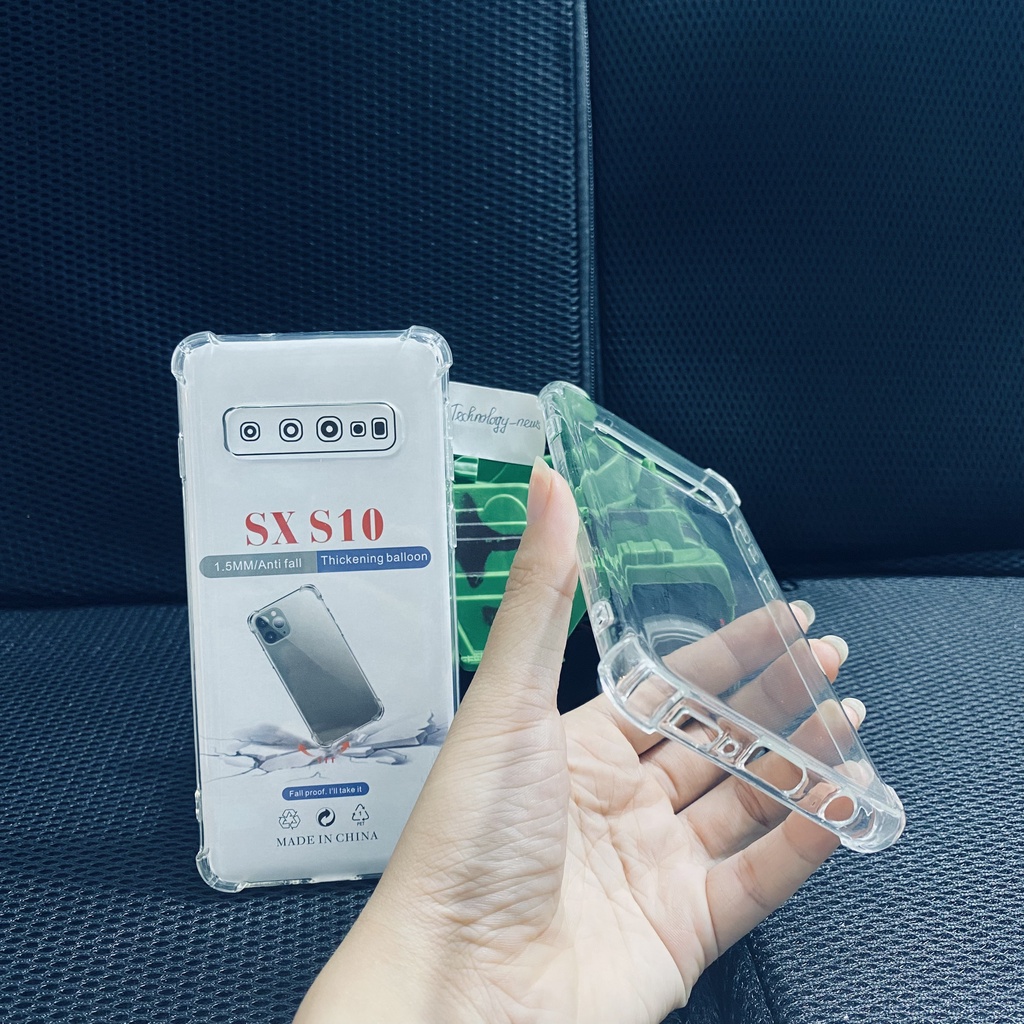 Ốp lưng chống sốc Samsung Galaxy S10 loại dày cao cấp trong suốt bo 4 góc chống va đập