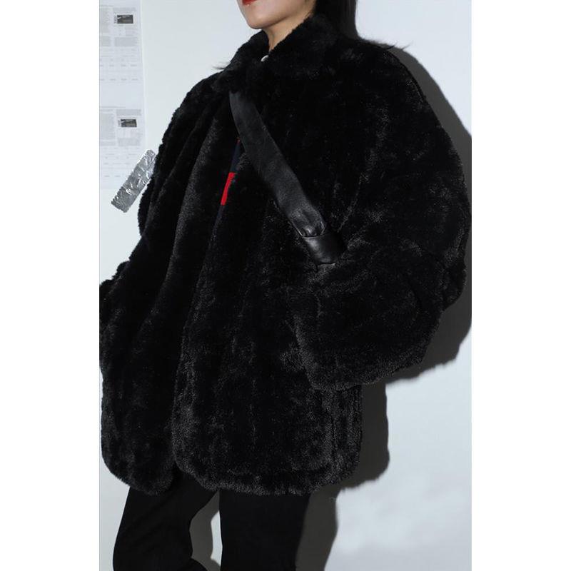 Hàng Mới Về Áo Khoác Lông Dày Ngắn Màu Đen Thời Trang Thu Đông 2021 Cho Nữ