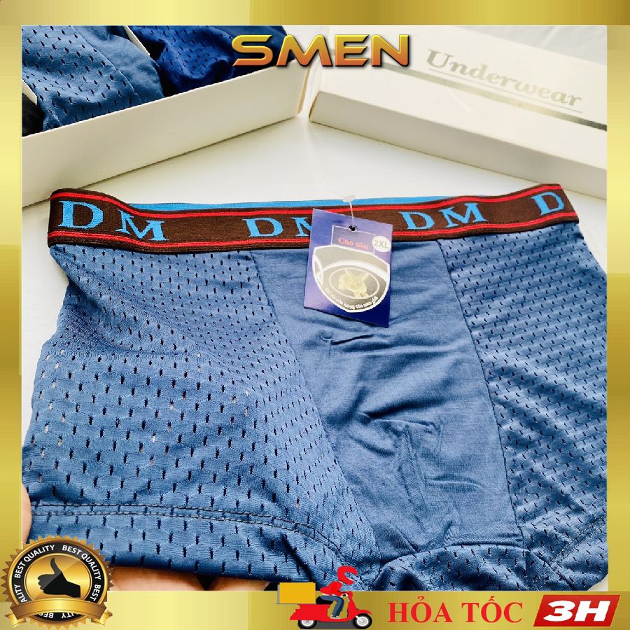 Quần lót nam boxer thông hơi mềm mại, Quần sịp đùi nam thông hơi cao cấp, Quần xịt nam boxer thông hơi ST02 SMEN