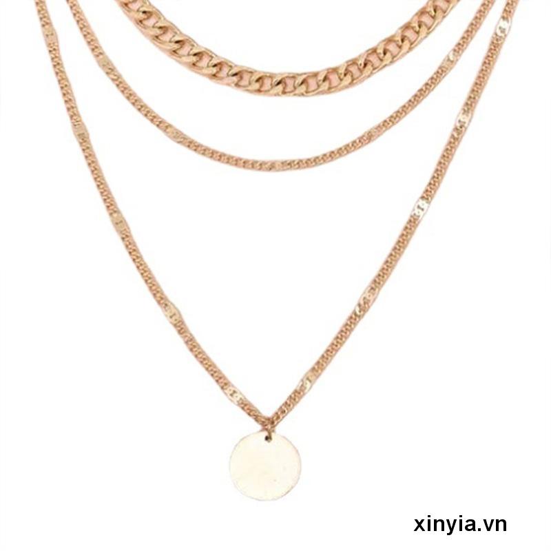 Vòng cổ Dáng Ngắn Nhiều Lớp Đính Đá Pha Lê Nhỏ Cho Nam Và Nữ