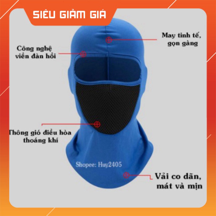GIÁ SỈ- Khăn Phượt Trùm Đầu Ninja Điều Hòa Cao Cấp - Mặt Nạ Chống Nắng, Chống Tia Uv Đa Năng Đi Xe Máy, Câu Cá, Chơi Th