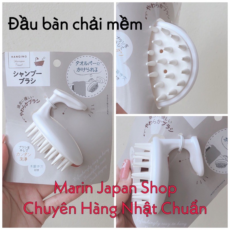 (Gãi đầu rất thích) -màu trắng ,Dụng cụ dùng để gãi đầu khi gội đầu hàng nội địa Nhật Bản