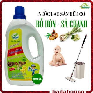 Nước lau sàn hữu cơ đuổi muỗi hương sả chanh badahouse, nước lau sàn nhà bồ hòn sả chanh Chai 1 Lít