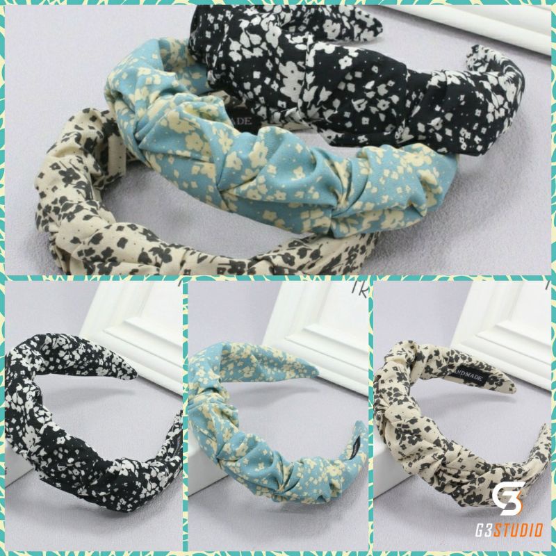 Băng đô cài tóc hoạ tiết hoa thanh lịch