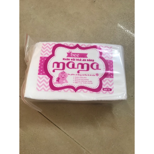 Khăn vải kho đa năng Mama gói 300 tờ (mẫu mới)